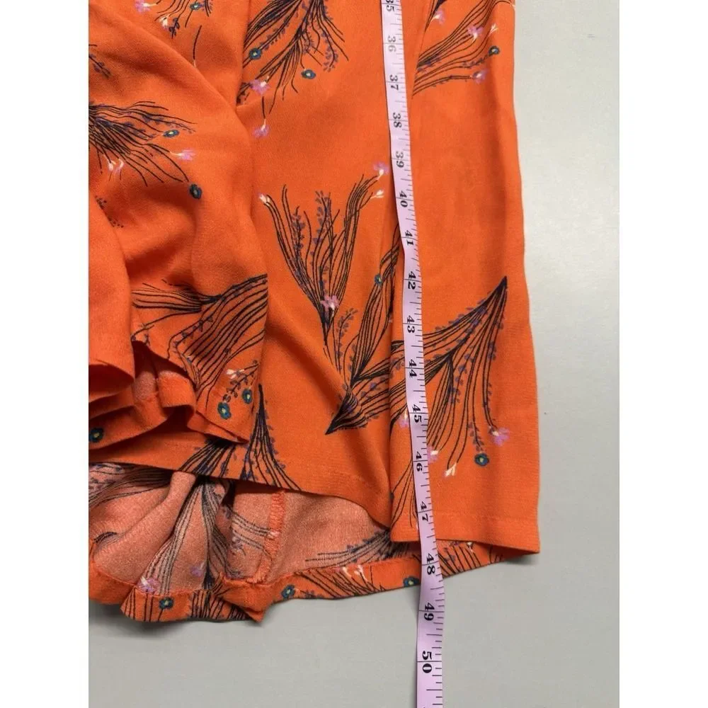 Free People Retro coral orange floral print midi dress. Womens. Sz 2 - Picture 9 of 14